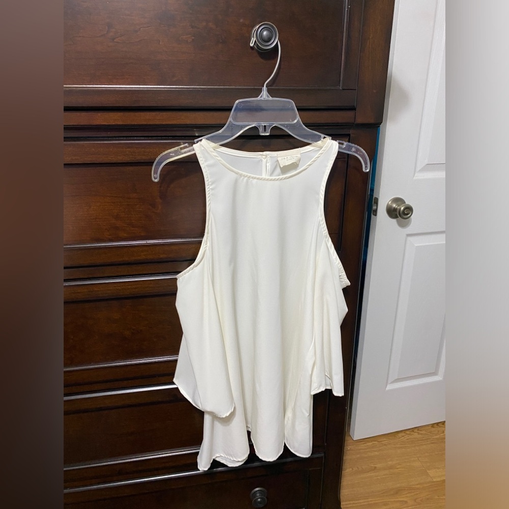 White Cold Shoulder Top